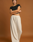 Ivy Drawstring Wide-Leg Pants
