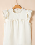 Leone Ruffle Trim Waffle Knit Blouse