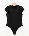 Aliyah Rhinestone Sheer Mesh Long Sleeve Bodysuit