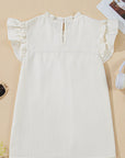 Leone Ruffle Trim Waffle Knit Blouse