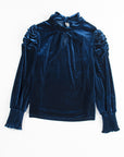 Milan Puff Sleeve Velvet Blouse