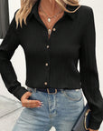Pionie Textured Buttoned Collar Shirt
