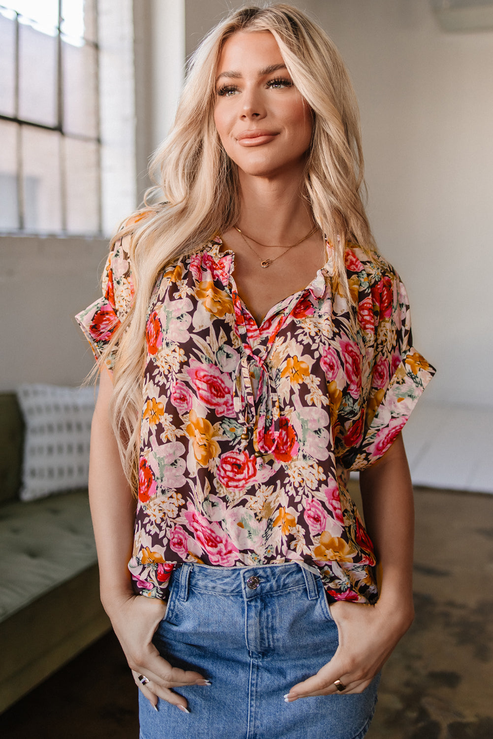 Kadie Floral Print Shift Top