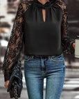 Imani Floral Lace Raglan Sleeve Blouse
