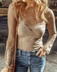 Marlowe Lace Mesh Long Sleeve Top
