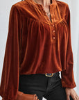 Laura Split V Neck Blouse