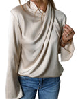 Barce Satin Cross Front Blouse