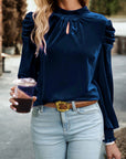 Milan Puff Sleeve Velvet Blouse