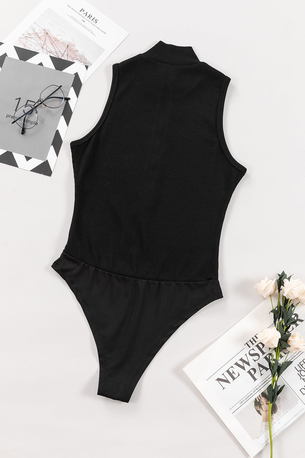 Alina Ribbed Sleeveless Bodysuit