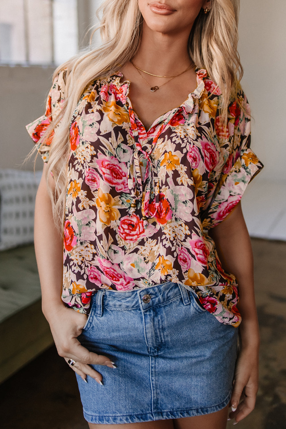 Kadie Floral Print Shift Top