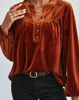 Laura Split V Neck Blouse