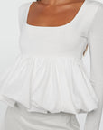 Barca U Neck Bubble Hem Top