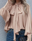 Claire Knotted Bishop Sleeve Blouse