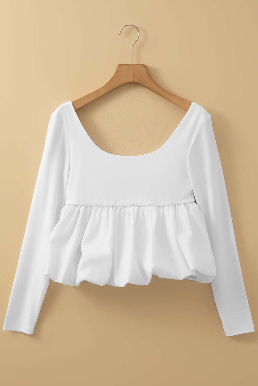 Barca U Neck Bubble Hem Top