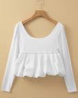 Barca U Neck Bubble Hem Top