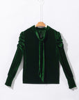 Milan Puff Sleeve Velvet Blouse
