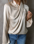 Barce Satin Cross Front Blouse