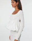 Barca U Neck Bubble Hem Top