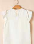 Leone Ruffle Trim Waffle Knit Blouse
