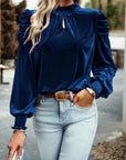 Milan Puff Sleeve Velvet Blouse