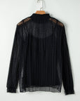 Lilia Lace Mock Neck Blouse