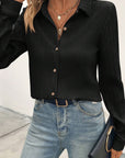 Pionie Textured Buttoned Collar Shirt