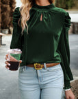 Milan Puff Sleeve Velvet Blouse