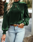 Milan Puff Sleeve Velvet Blouse