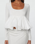 Barca U Neck Bubble Hem Top