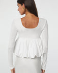 Barca U Neck Bubble Hem Top