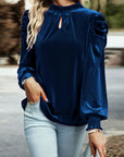 Milan Puff Sleeve Velvet Blouse