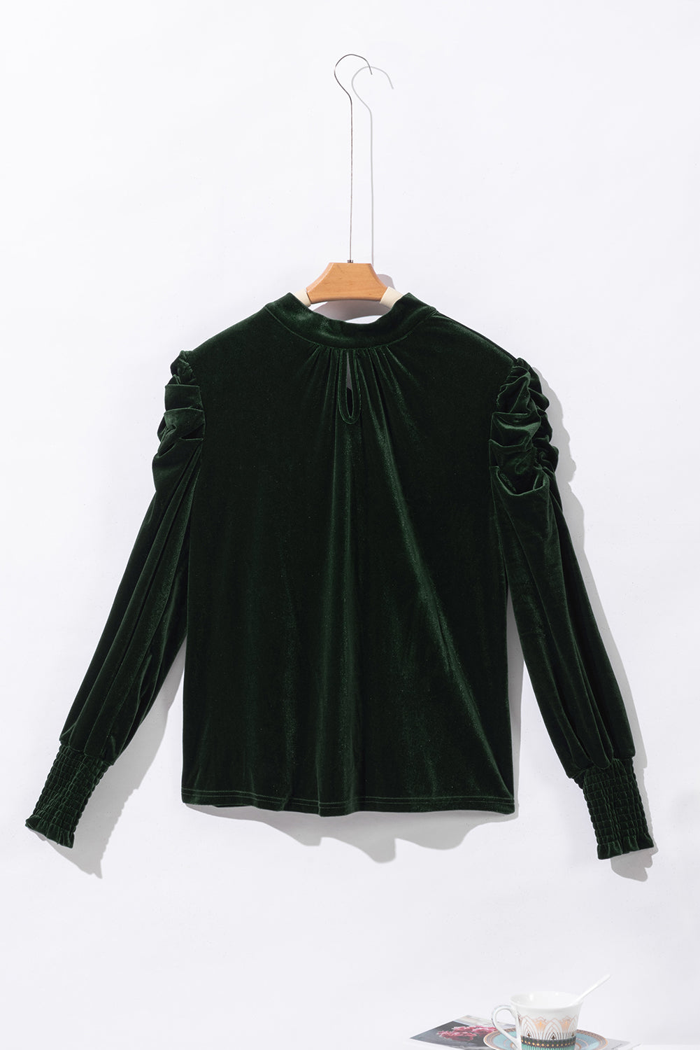 Milan Puff Sleeve Velvet Blouse