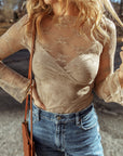 Marlowe Lace Mesh Long Sleeve Top