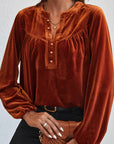 Laura Split V Neck Blouse