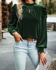 Milan Puff Sleeve Velvet Blouse