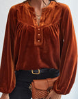 Laura Split V Neck Blouse