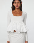 Barca U Neck Bubble Hem Top