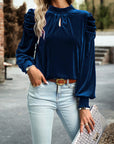 Milan Puff Sleeve Velvet Blouse