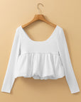 Barca U Neck Bubble Hem Top