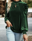Milan Puff Sleeve Velvet Blouse