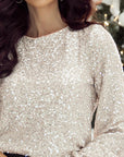 Paris Sequin Puff Sleeve Blouse