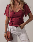 Delilah Mesh Ruffled Top