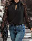 Imani Floral Lace Raglan Sleeve Blouse
