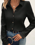 Pionie Textured Buttoned Collar Shirt