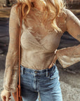 Marlowe Lace Mesh Long Sleeve Top